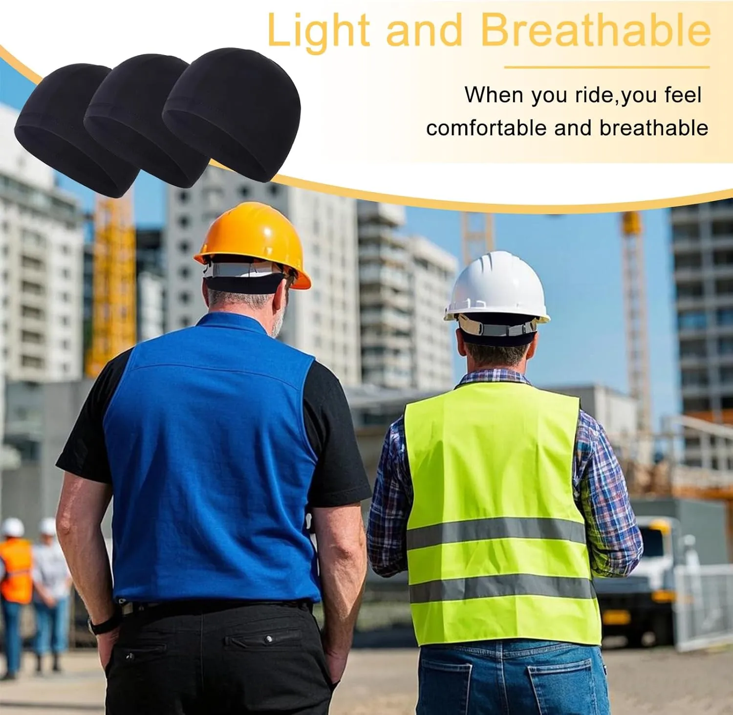 10 Pcs Cooling Skull Caps for Men Cap Welding Helmet Liner Sweat Wicking Head Wrap Bicycle Beanie Cycling Running Hat