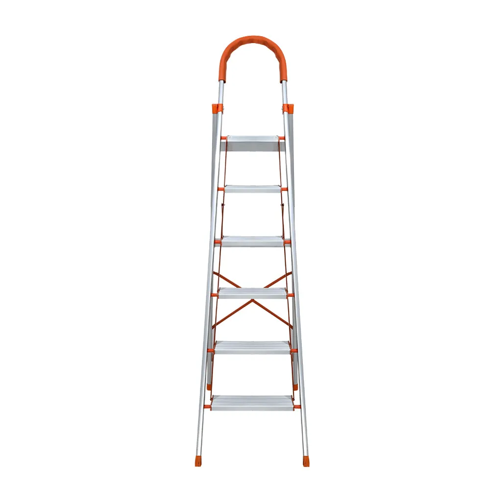 6 Step Ladder Multi-Purpose Folding Aluminium Light Weight Non Slip Platform