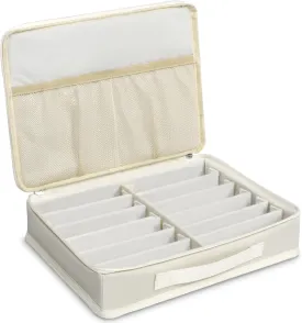 Bukere Sunglasses Organizer Case, Adjustable Slots for Multiple Pairs, Travel Eyeglasses Storage Box, Glasses Holder