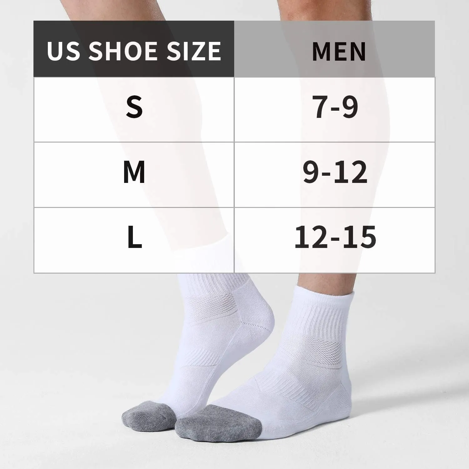 CS CELERSPORT 6 Pack Men's Ankle Socks with Cushion Athletic Running Socks