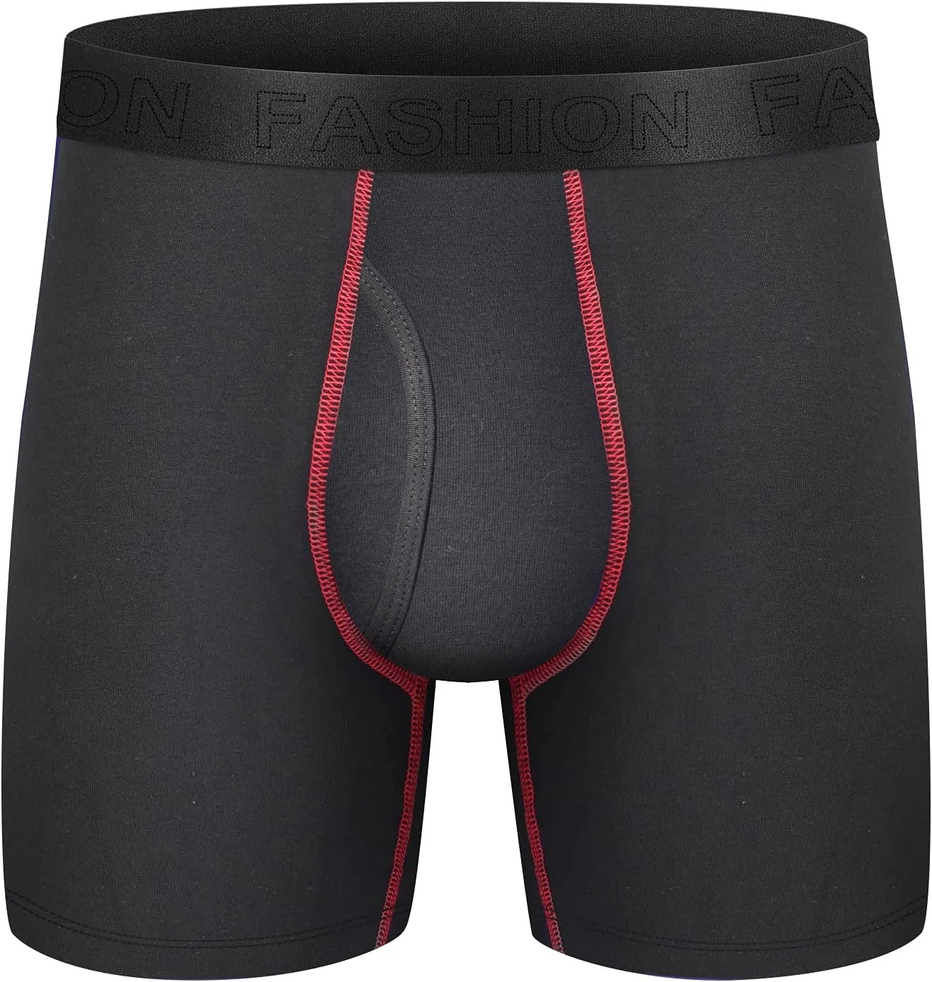 Mens Underwear Cotton Boxer Briefs Comfy Breathable 6" Underwear Tagless Wide Waistband Boxer Briefs Multipack