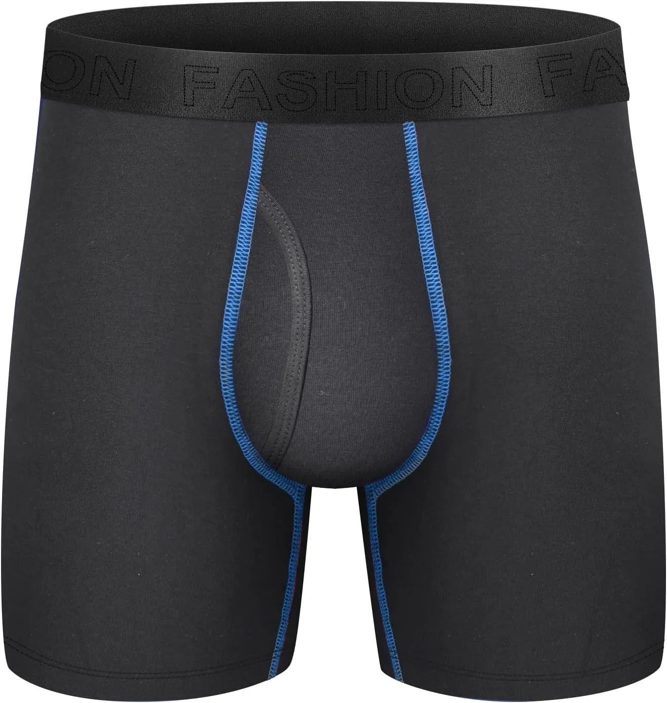 Mens Underwear Cotton Boxer Briefs Comfy Breathable 6" Underwear Tagless Wide Waistband Boxer Briefs Multipack