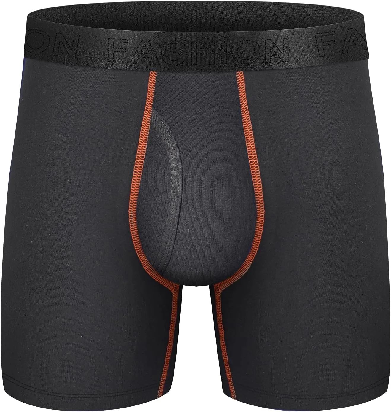 Mens Underwear Cotton Boxer Briefs Comfy Breathable 6" Underwear Tagless Wide Waistband Boxer Briefs Multipack