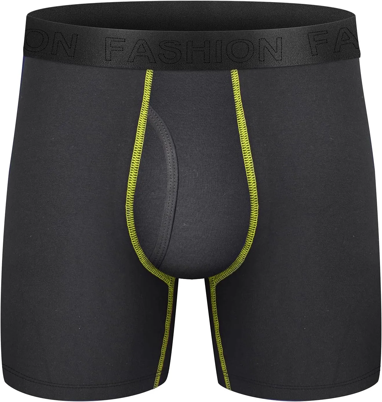 Mens Underwear Cotton Boxer Briefs Comfy Breathable 6" Underwear Tagless Wide Waistband Boxer Briefs Multipack