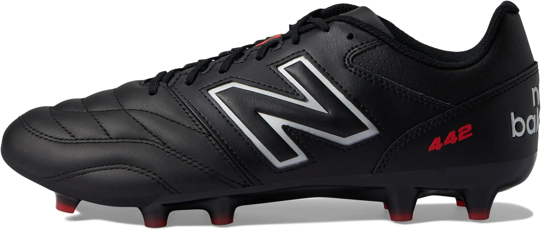 New Balance 442 V2 Team FG Boots, Black/White
