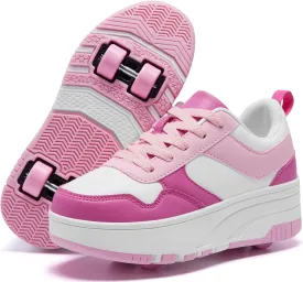 Roller Skate Shoes for Kids Girls Boys Detachable Wheeled Fashion Sneakers
