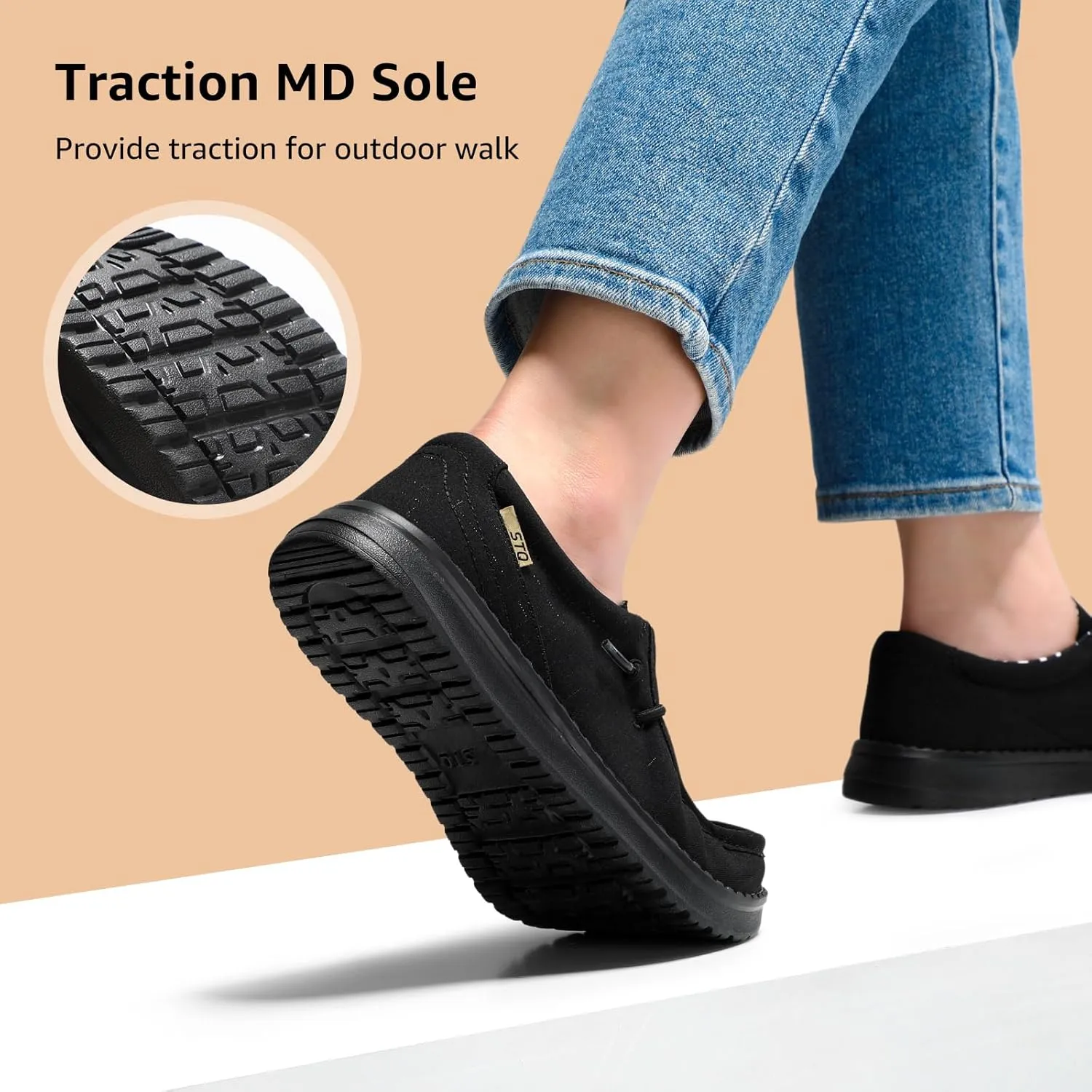 STQ Women's Orthopedic LoafersLightweight Casual Boat Shoes for Plantar Fasciitis