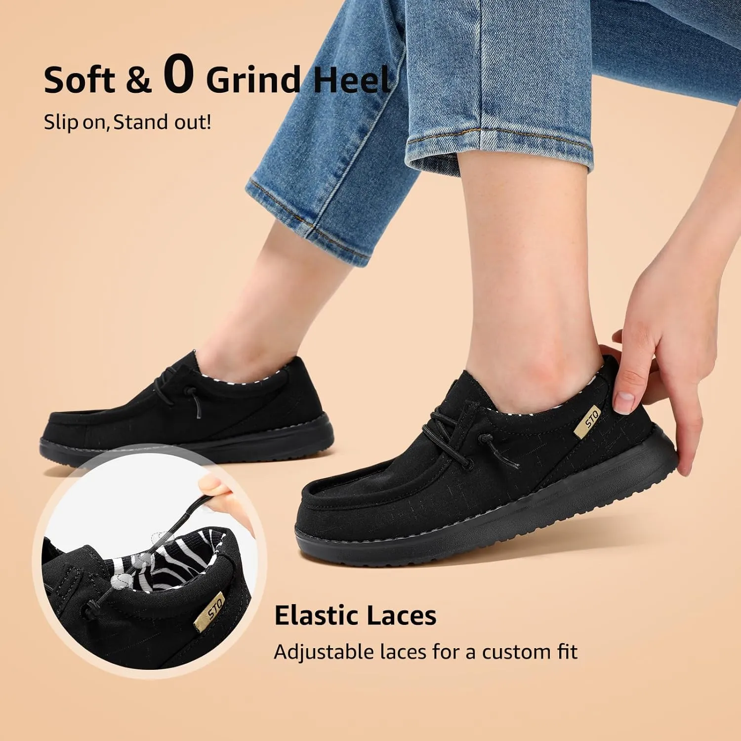 STQ Women's Orthopedic LoafersLightweight Casual Boat Shoes for Plantar Fasciitis