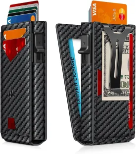Wallet for Men, Slim Minimalist Wallet with Money Clip ?? ID Window, RFID Blocking Pop-Up Credit Card Holder, Smart Auminum Mens Wallet Holds 9-13 Cards (Magnetic Closure, Gift Box)