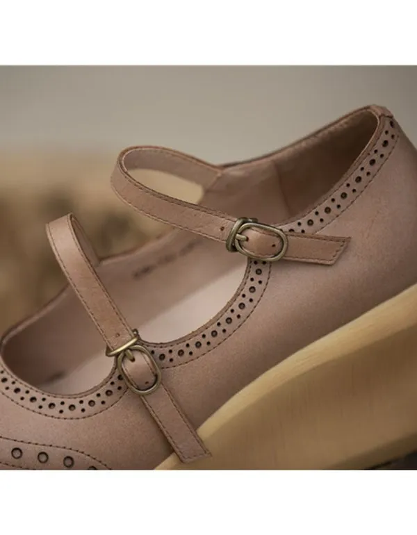 Women's Handmade Cross Strap Wedge Sandals